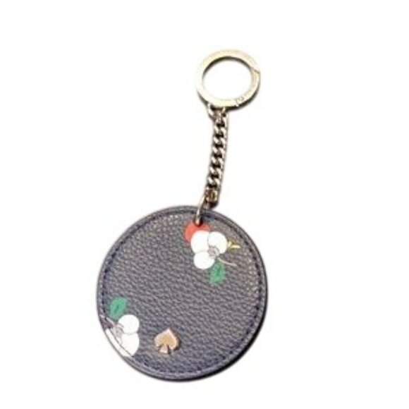 Kate Spade Eva Navy Floral Leather Keychain - Picture 3 of 4